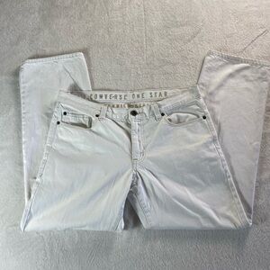 Converse One Star Mens White Denim Jeans Vintage Straight Size 36x30